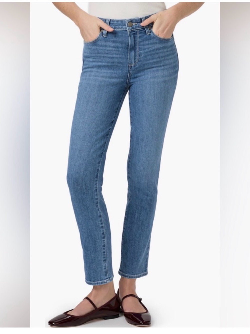 PAIGE Hoxton Slim Crop High Rise Jeans | Medium Wash | Size 26
